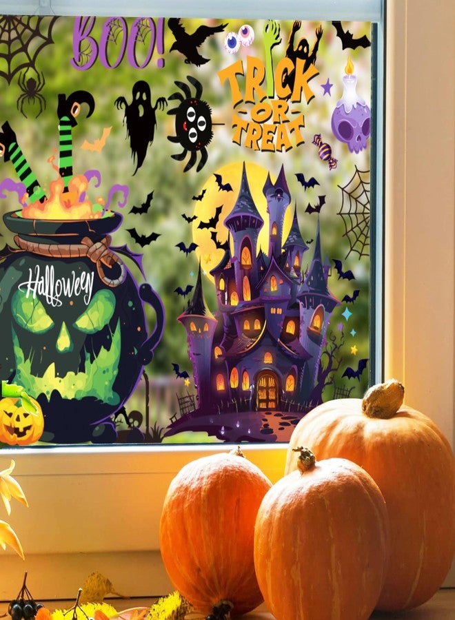FCZon Star 9 Sheets Halloween Window Clings Decals for Party Decoration, Reusable Double Side Halloween Window Stickers, Indoor & Outdoor Home Decor,Ghosts, Pumpkins, Bats and Other Elements - Image 5